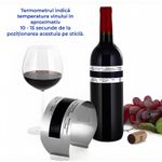 Casa si Gradina - Bucatarie si vesela - Ustensile bucatarie - Termometre bucatarie - Termometru tip brau metalic, pentru sticle de vin, afisaj digital, inox, temperatura intre +4 - 24 °C, fixare pe sticla - Infinity.ro