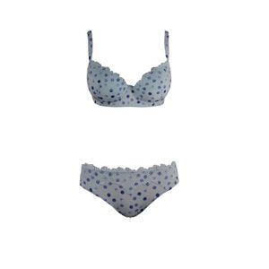 Set sutien si chiloti Big Bubble Curvy Infiore, Albastru deschis