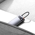 PC, gaming si accesorii - Retelistica - Hub-uri - Hub Type-C to 4 x USB 3.0, Type-C - Baseus Metal Gleam Series (WKWG070013) - Gri - Infinity.ro