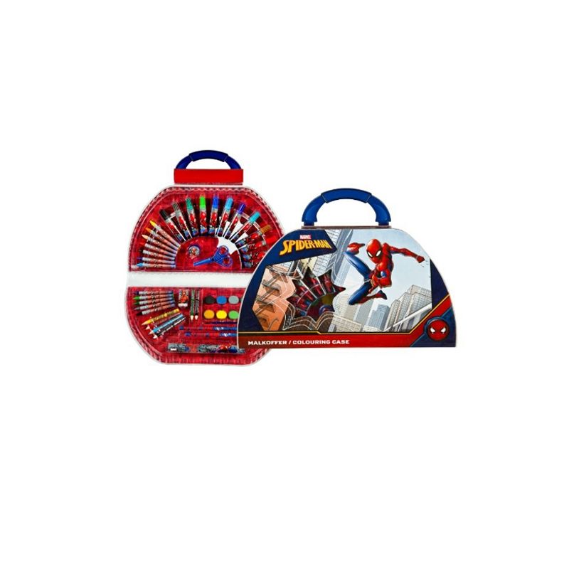 Jucarii, Copii si Bebe - Jucarii si jocuri - Jucarii & jocuri educative - Seturi pictura si desen - Set pictura si desen Gentuta Spiderman pentru desen cu 50 piese 210 mm Set desenat 3 ani Spiderman - Infinity.ro