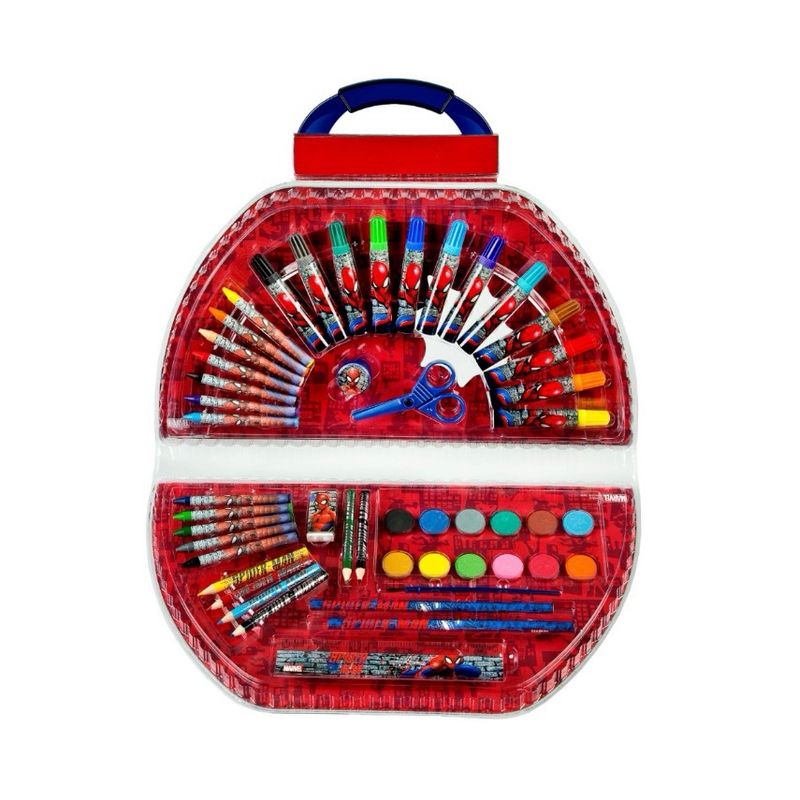 Jucarii, Copii si Bebe - Jucarii si jocuri - Jucarii & jocuri educative - Seturi pictura si desen - Set pictura si desen Gentuta Spiderman pentru desen cu 50 piese 210 mm Set desenat 3 ani Spiderman - Infinity.ro