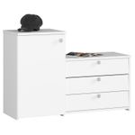 Casa si Gradina - Mobilier - Dulapuri si sifoniere - Dulapuri pantofi - Dulap depozitat incaltaminte, pantofar, placa laminata, 3 sertare, 2 rafturi, alb, 98.4x33x68/43 cm - Infinity.ro