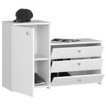 Casa si Gradina - Mobilier - Dulapuri si sifoniere - Dulapuri pantofi - Dulap depozitat incaltaminte, pantofar, placa laminata, 3 sertare, 2 rafturi, alb, 98.4x33x68/43 cm - Infinity.ro