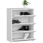 Casa si Gradina - Mobilier - Dulapuri si sifoniere - Dulapuri pantofi - Dulap depozitat incaltaminte, pantofar, placa laminata, 4 sertare, alb, 60x33x80 cm - Infinity.ro