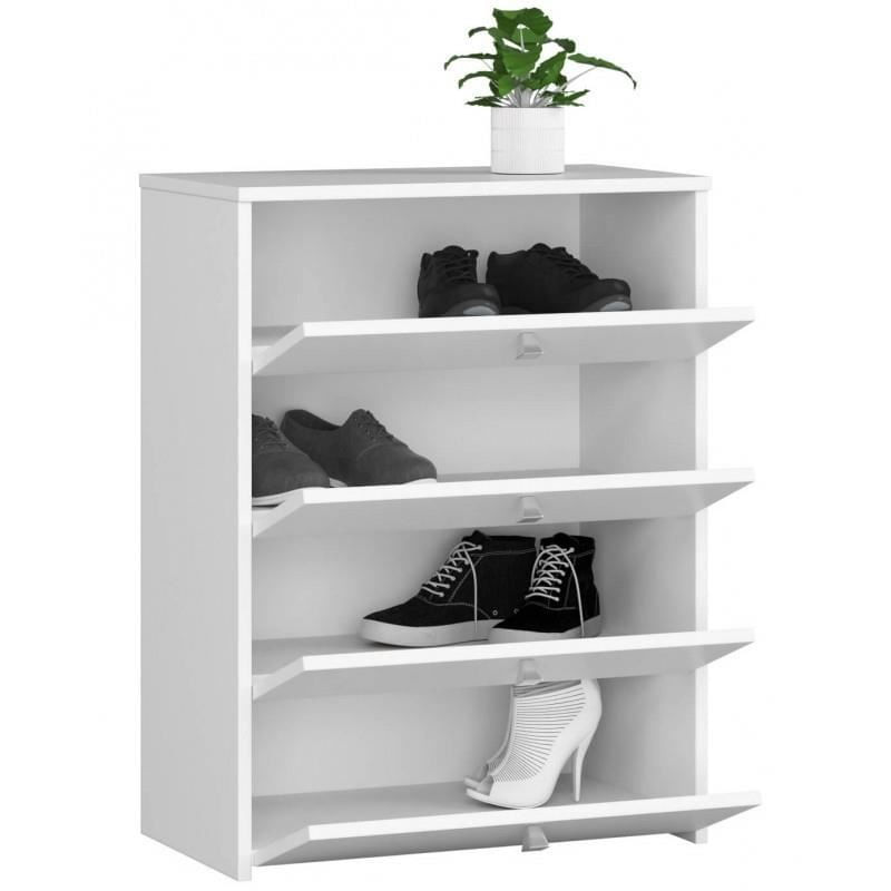 Casa si Gradina - Mobilier - Dulapuri si sifoniere - Dulapuri pantofi - Dulap depozitat incaltaminte, pantofar, placa laminata, 4 sertare, alb, 60x33x80 cm - Infinity.ro