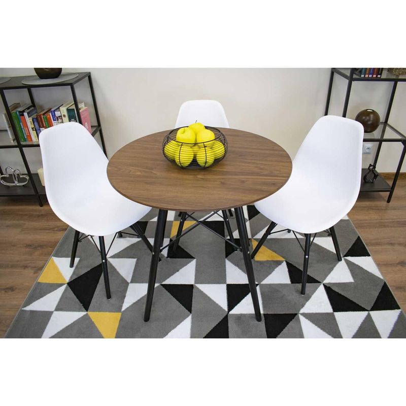 Casa si Gradina - Mobilier - Mese si birouri - Mese bucatarie si dining - Masa stil scandinav, Artool, rotund, MDF si lemn, maro rustic, 80x75 cm - Infinity.ro