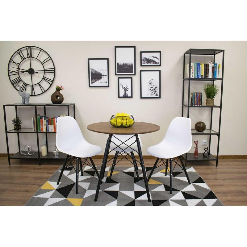 Casa si Gradina - Mobilier - Mese si birouri - Mese bucatarie si dining - Masa stil scandinav, Artool, rotund, MDF si lemn, maro rustic, 80x75 cm - Infinity.ro