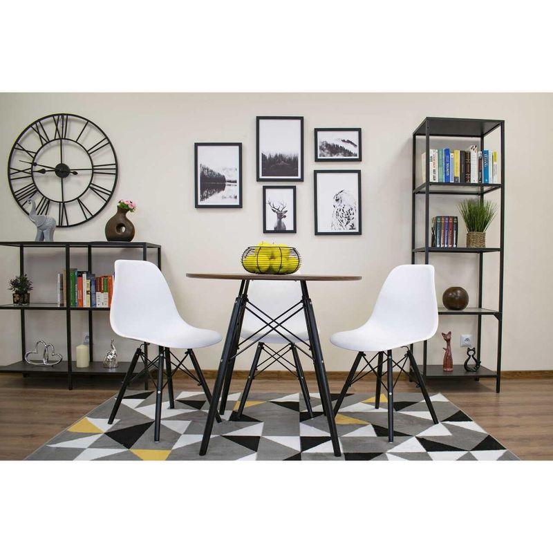 Casa si Gradina - Mobilier - Mese si birouri - Mese bucatarie si dining - Masa stil scandinav, Artool, rotund, MDF si lemn, maro rustic, 80x75 cm - Infinity.ro