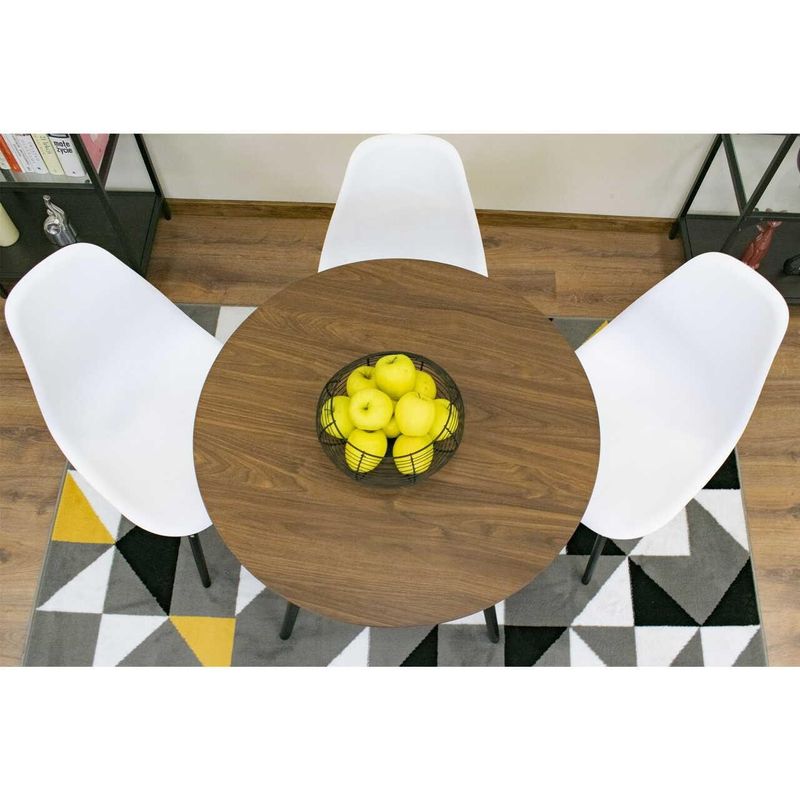 Casa si Gradina - Mobilier - Mese si birouri - Mese bucatarie si dining - Masa stil scandinav, Artool, rotund, MDF si lemn, maro rustic, 80x75 cm - Infinity.ro