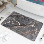 Casa si Gradina - Textile si covoare - Covoare - Covorase baie - Covoras pentru baie Love Living ultra absorbant, anti-alunecare, material Diaton, Model Marmura Lux , 40 x 60 cm, Black - Infinity.ro