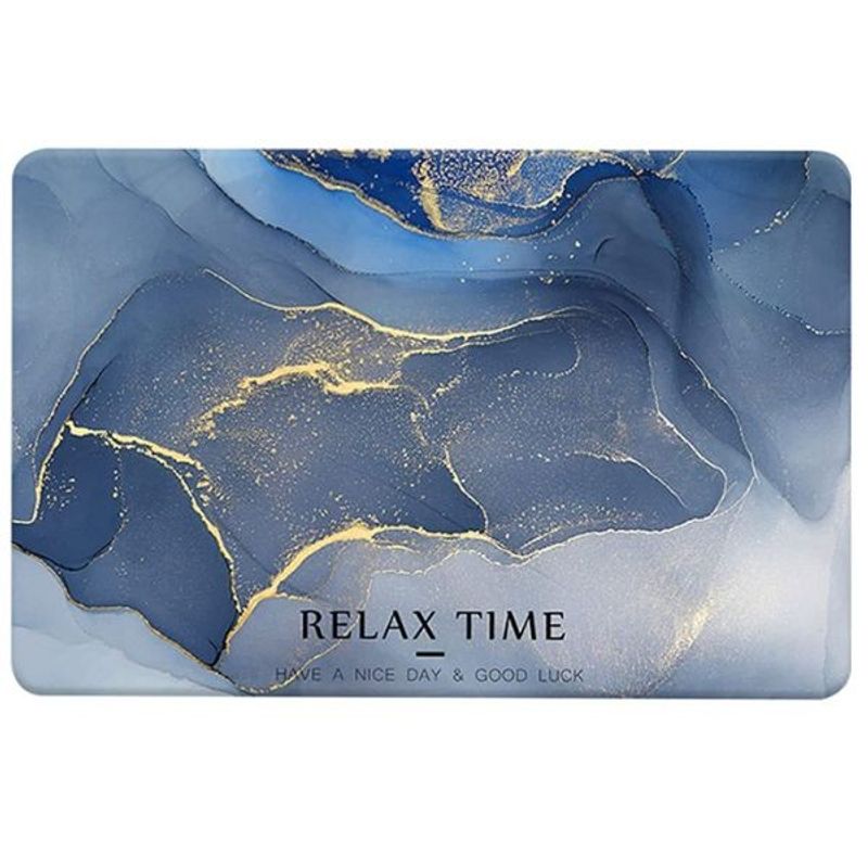 Casa si Gradina - Textile si covoare - Covoare - Covorase baie - Covoras pentru baie Relax Time ultra absorbant, anti-alunecare, material Diaton, Model Marmura Luxury , 40 x 60 cm, Blue - Infinity.ro