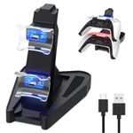 PC, gaming si accesorii - Gaming - Accesorii gaming - Accesorii console gaming - Statie de incarcare duala cu LED pentru controlere PlayStation 5, Negru - Infinity.ro