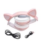 TV, Audio-Video si Foto - Portabile audio - Casti audio - Casti MCT CAT, Model cu Urechi, Microfon, Bluetooth, Radio, LED, Slot Card, Roz - Infinity.ro