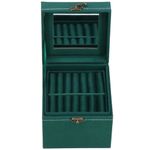 Fashion, accesorii si bijuterii - Femei - Bijuterii femei - Cutii bijuterii - Cutie pentru bijuterii, catifea, verde, cu oglinda, 12x12x12 cm, Springos - Infinity.ro