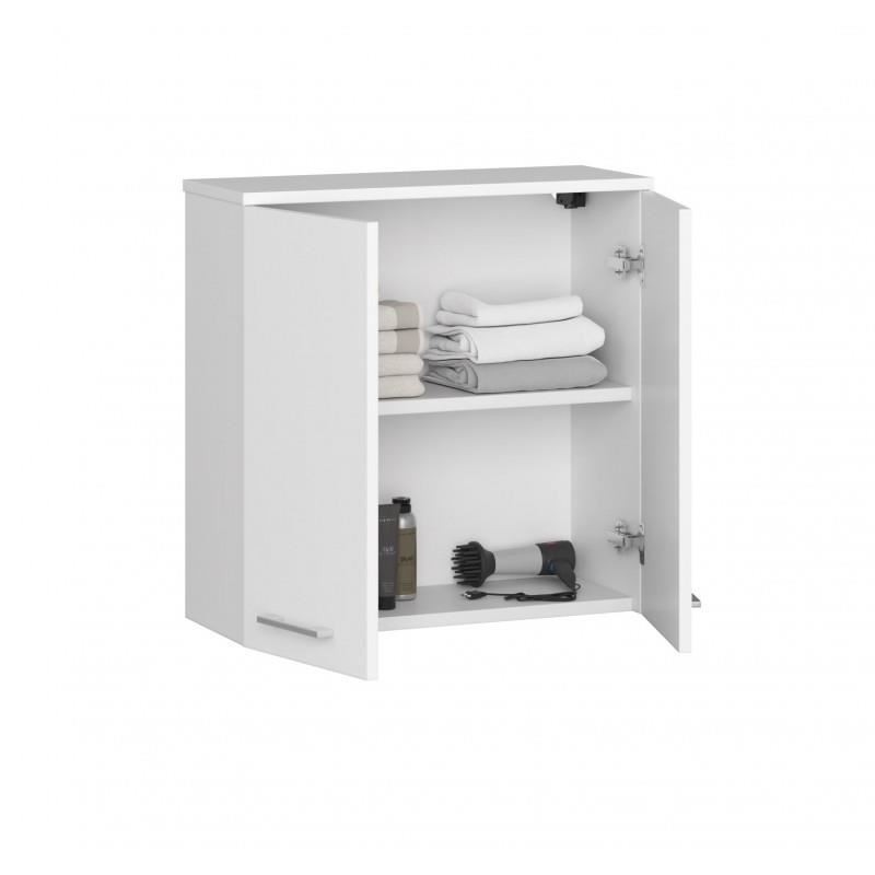 Casa si Gradina - Mobilier - Mobilier baie - Corpuri baie - Dulap baie, suspendat, placa laminata, 2 rafturi, 2 usi, alb, 60x22.5x60 cm - Infinity.ro