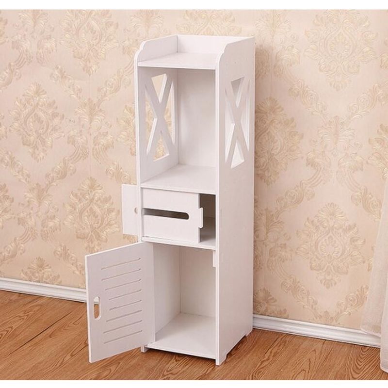 Casa si Gradina - Mobilier - Mobilier baie - Comode baie - Dulap baie, Mufart, 2 rafturi, 1 sertar, 1 usa, alb, 25x21.5x80 cm - Infinity.ro