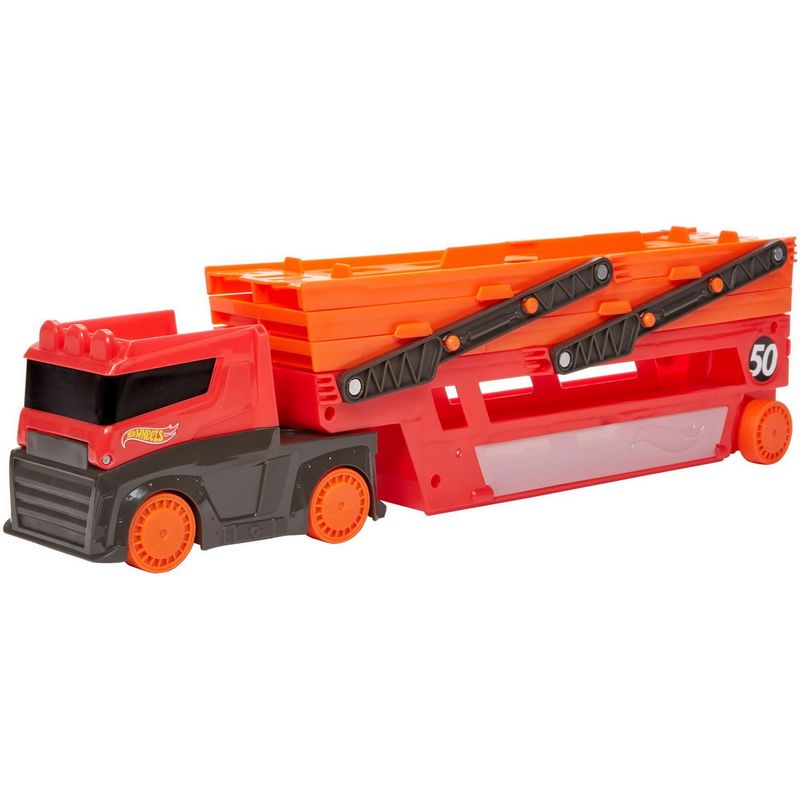 Jucarii, Copii si Bebe - Jucarii si jocuri - Vehicule si jucarii cu telecomanda - Masinute - Hot wheels mega transportatorul de masini - Infinity.ro
