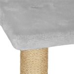 Petshop - Accesorii petshop - Jucarii animale - Ansambluri de joaca - Ansamblu de joaca pentru pisici, Springos, cu platforme, ciucuri, culcus, gri si bej, 49x35x136 cm - Infinity.ro