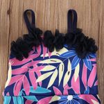 Fashion, accesorii si bijuterii - Copii - Lenjerie si pijamale copii - Costume de baie copii - Costum de baie mov cu frunze si floricele aplicate Drool (Marime: 80) - Infinity.ro