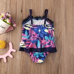 Fashion, accesorii si bijuterii - Copii - Lenjerie si pijamale copii - Costume de baie copii - Costum de baie mov cu frunze si floricele aplicate Drool (Marime: 80) - Infinity.ro