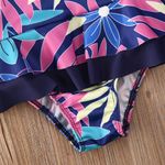 Fashion, accesorii si bijuterii - Copii - Lenjerie si pijamale copii - Costume de baie copii - Costum de baie mov cu frunze si floricele aplicate Drool (Marime: 80) - Infinity.ro