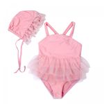 Fashion, accesorii si bijuterii - Copii - Lenjerie si pijamale copii - Costume de baie copii - Costum de baie Roz cu caciulita Drool (Varsta: 2-3 ani) - Infinity.ro