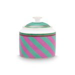 Market - Bacanie - Alimente de baza - Zahar si indulcitori - Zaharnita portelan, Pip Studio, Stripes Pink-Green, 550ml, colectia Pip Chique - Infinity.ro