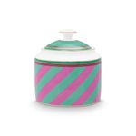 Market - Bacanie - Alimente de baza - Zahar si indulcitori - Zaharnita portelan, Pip Studio, Stripes Pink-Green, 550ml, colectia Pip Chique - Infinity.ro