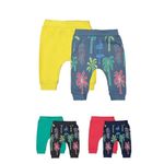 Fashion, accesorii si bijuterii - Copii - Imbracaminte copii - Pantaloni copii - Set de 2 perechi de pantaloni Palmieri pentru bebelusi, Tongs baby (Culoare: Galben, Marime: 3-6 Luni) - Infinity.ro