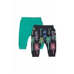 Fashion, accesorii si bijuterii - Copii - Imbracaminte copii - Pantaloni copii - Set de 2 perechi de pantaloni Palmieri pentru bebelusi, Tongs baby (Culoare: Galben, Marime: 3-6 Luni) - Infinity.ro