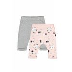 Fashion, accesorii si bijuterii - Copii - Imbracaminte copii - Pantaloni copii - Set de 2 perechi de pantaloni Lame pentru bebelusi, Tongs baby (Culoare: Somon, Marime: 9-12 luni) - Infinity.ro