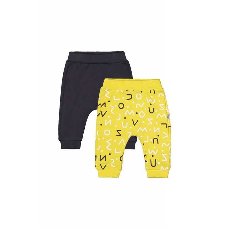 Fashion, accesorii si bijuterii - Copii - Imbracaminte copii - Pantaloni copii - Set de 2 perechi de pantaloni Litere pentru bebelusi, Tongs baby (Culoare: Verde, Marime: 6-9 luni) - Infinity.ro