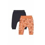 Fashion, accesorii si bijuterii - Copii - Imbracaminte copii - Pantaloni copii - Set de 2 perechi de pantaloni Litere pentru bebelusi, Tongs baby (Culoare: Portocaliu, Marime: 9-12 luni) - Infinity.ro