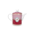Casa si Gradina - Bucatarie si vesela - Vase pentru gatit - Ceainice si infuzoare - Ceainic din portelan, Pip Studio, Medallion Red-Pink, 1.3l, colectia Love Birds - Infinity.ro