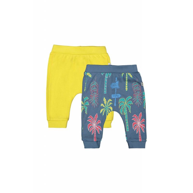 Fashion, accesorii si bijuterii - Copii - Imbracaminte copii - Pantaloni copii - Set de 2 perechi de pantaloni Palmieri pentru bebelusi, Tongs baby (Culoare: Verde, Marime: 6-9 luni) - Infinity.ro