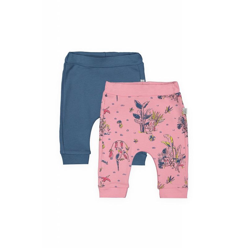 Fashion, accesorii si bijuterii - Copii - Imbracaminte copii - Pantaloni copii - Set de 2 perechi de pantaloni Savana pentru bebelusi, Tongs baby (Marime: 3-6 Luni, Culoare: Somon) - Infinity.ro