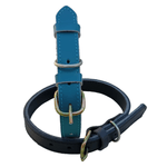 Petshop - Accesorii petshop - Zgarzi, lese si hamuri - Zgarzi - Set 2 Zgarzi de Piele Naturala pentru Caini, Negru si Albastru, 60x2.5cm, Marime Ajustabila - Infinity.ro