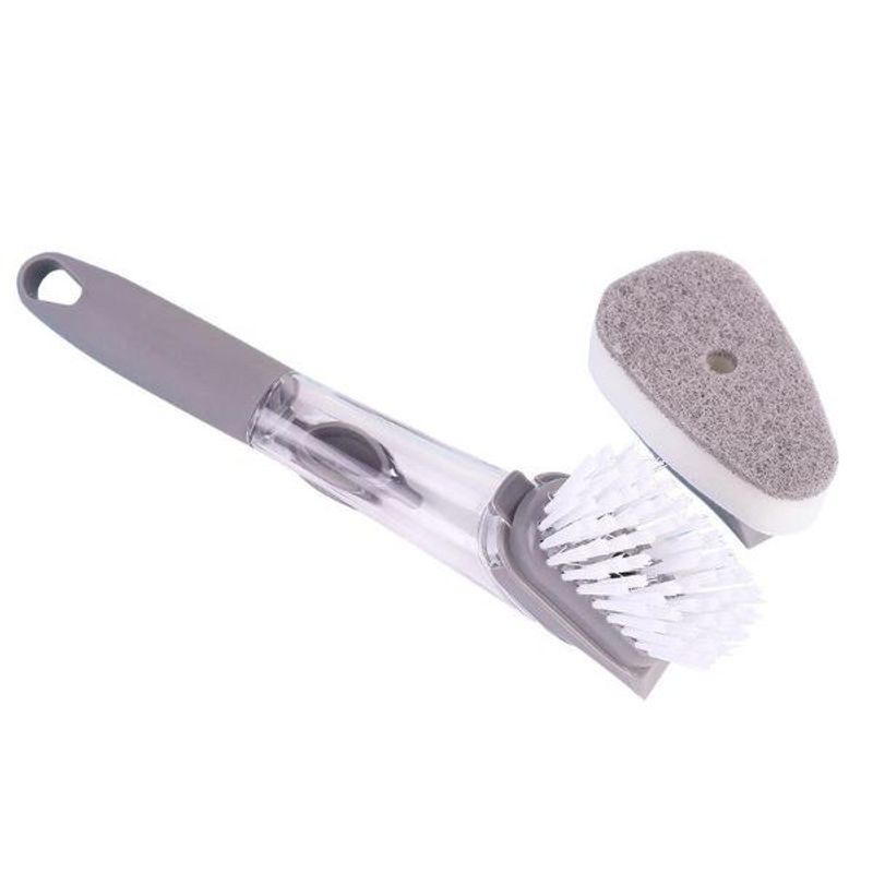 Petshop - Ingrijire si Igiena - Produse uz extern - Perii si manusi - Perie multifunctionala pentru spalat vase, maner lung cu rezervor pentru detergent incorporat si 3 capete de rezerva, 1 perie si - Infinity.ro