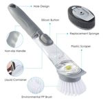 Petshop - Ingrijire si Igiena - Produse uz extern - Perii si manusi - Perie multifunctionala pentru spalat vase, maner lung cu rezervor pentru detergent incorporat si 3 capete de rezerva, 1 perie si - Infinity.ro