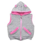 Fashion, accesorii si bijuterii - Copii - Imbracaminte copii - Bluze si camasi copii - Vesta de bumbac cu interior polar (14475B) Nicol "Myszka" Gri/Roz Mar. 68 - Infinity.ro