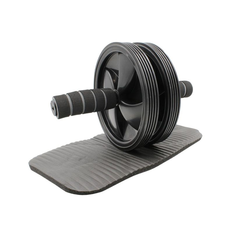 Sport si Outdoor - Fitness - Aparate fitness - Accesorii aparate fitness - Roata cu manere, cu covoras pentru genunchi, XQ Max, pentru antrenament fitness, negru - Infinity.ro