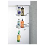 Casa si Gradina - Sanitare - Suporturi si accesorii baie - Accesorii baie - Etajera Francy pentru cabina dus, 2 polite, otel cromat, argintiu, 25,5x11x60 cm - Infinity.ro