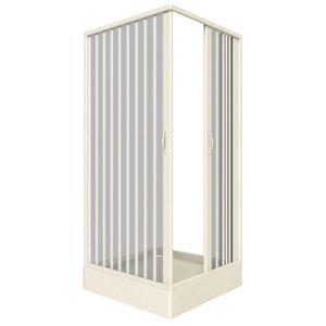 Cabina de dus patrata Italbox Luna lux, usi armonice, PVC, fara cadita de dus, 70x70x185 cm, Alb
