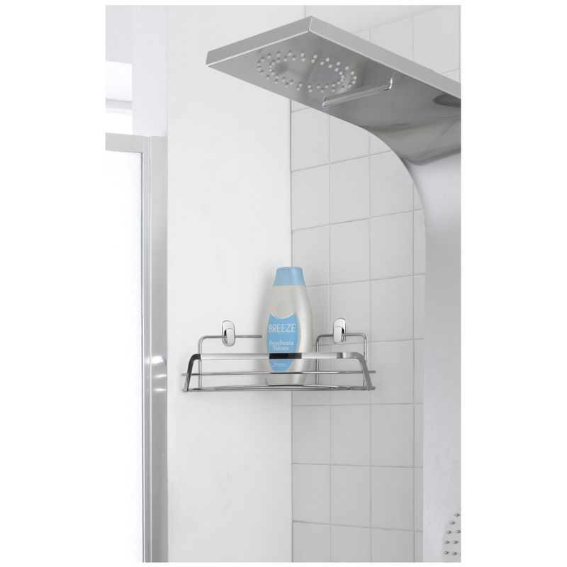 Casa si Gradina - Sanitare - Suporturi si accesorii baie - Suporturi baie - Etajera coltar Francy, otel cromat, argintiu, 22x22x10cm - Infinity.ro