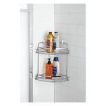 Casa si Gradina - Sanitare - Suporturi si accesorii baie - Suporturi baie - Etajera coltar Francy, 2 polite, otel cromat, argintiu, 22x22x34 cm - Infinity.ro