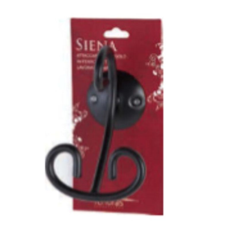 Casa si Gradina - Sanitare - Suporturi si accesorii baie - Accesorii baie - Agatatoare prosop Siena, metal lucrat manual, negru - Infinity.ro