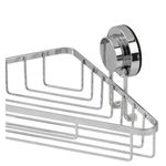 Casa si Gradina - Sanitare - Suporturi si accesorii baie - Suporturi baie - Etajera coltar baie Premium, otel cromat, 23x23x7,6 cm - Infinity.ro