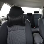 Auto si Moto - Piese auto si accesorii - Interior auto - Accesorii interior - Set 2 buc Perna din piele ecologica pentru tetiera masinii, Cusatura Negru - Infinity.ro