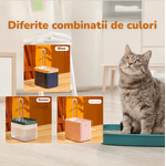 Petshop - Accesorii petshop - Castroane si adapatori - Dispenser apa automat, tip fantana apa pisici si catei, filtrare automata, silentioasa, 4 filtre, 1.5 L, galben/albastru - Infinity.ro