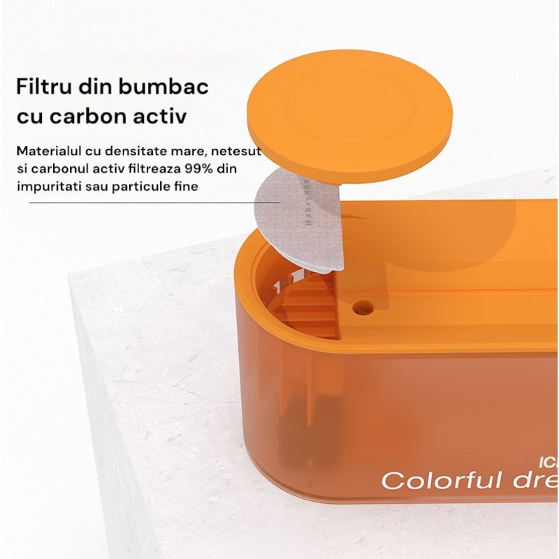 Petshop - Accesorii petshop - Castroane si adapatori - Dispenser apa automat, tip fantana pentru pisici, 1.5 L, alb - Infinity.ro